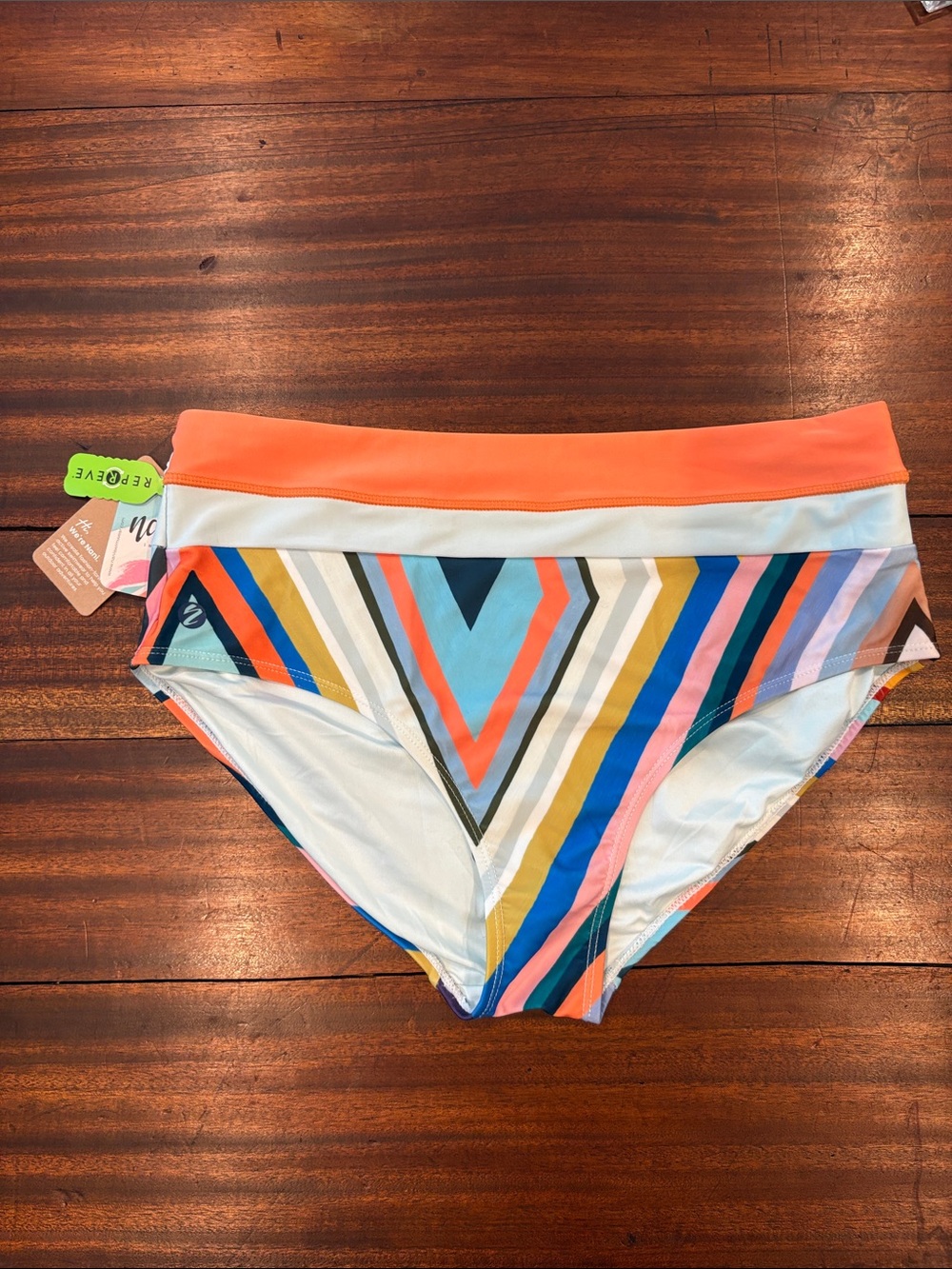 Nani Swimwear Millie Colorblock High Waisted Bikini Bottoms NWT Size XL